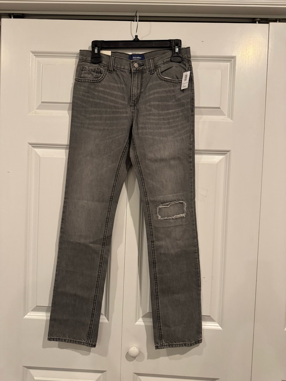 NWT Old Navy Boys Grey Skinny Jeans Size 14 Regular Adjustable Waist Stretch